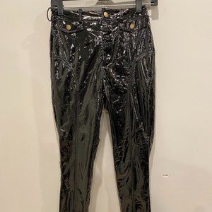 L'école Des Femmes Black Faux Leather Skinny Pants NWT